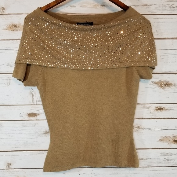 Karen Kane Tops - Karen Kane | Camel Sequined Top